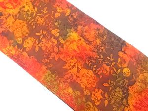 纐纈草花模様全通袋帯